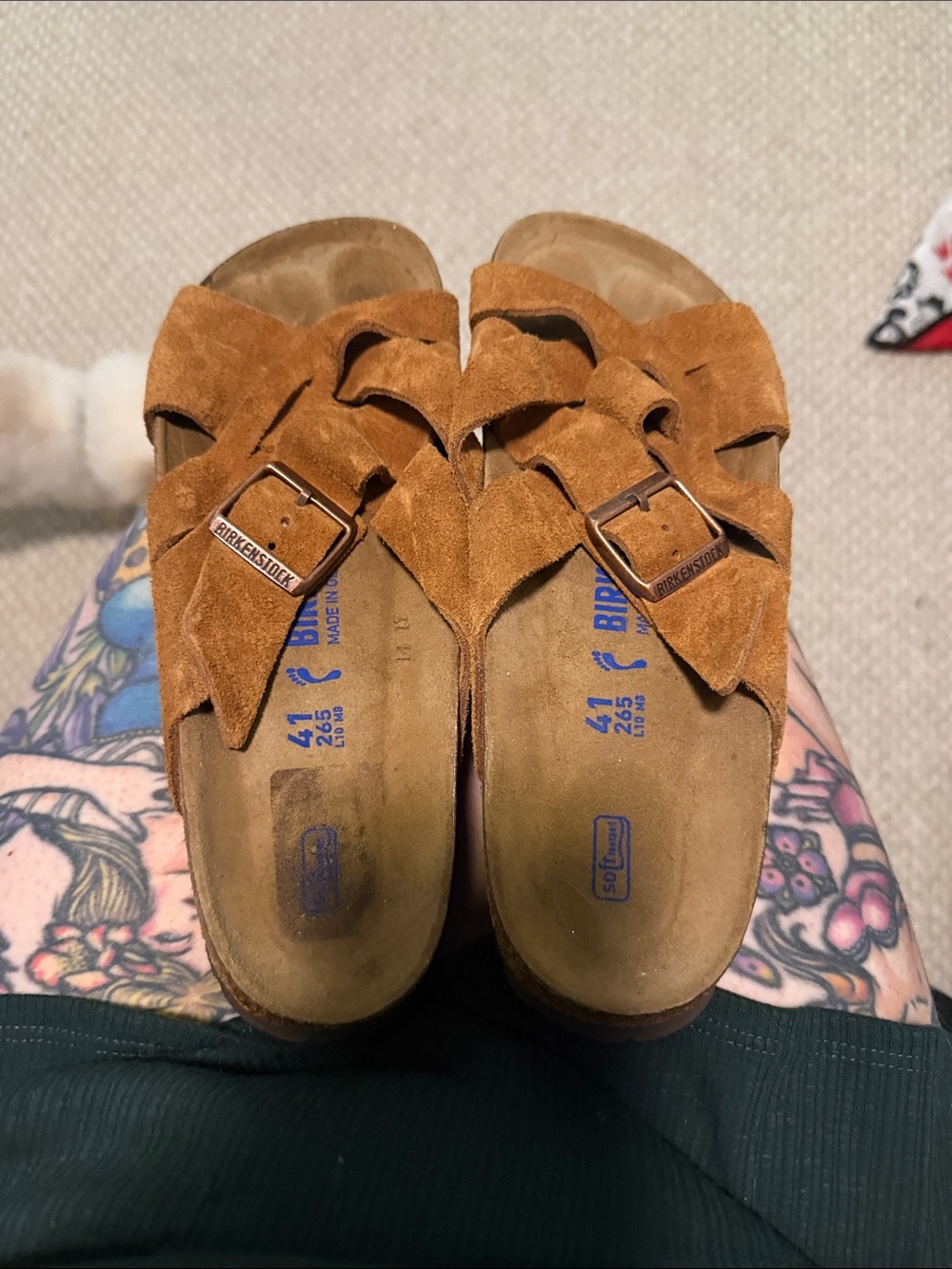 Birkenstock Suede Cross-Strap Sandals soft footbed
